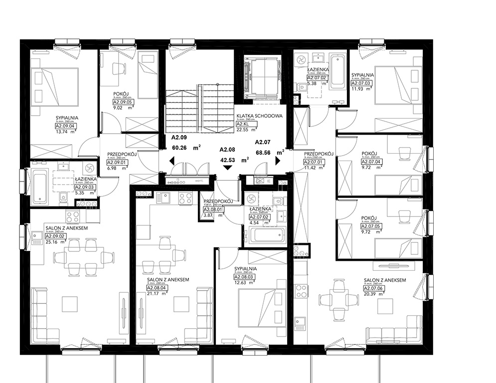 Lipa Piotrowska - Budynek A2 - OSTATNIE MIESZKANIE 2 POK. 42 m2 - Piętro 2